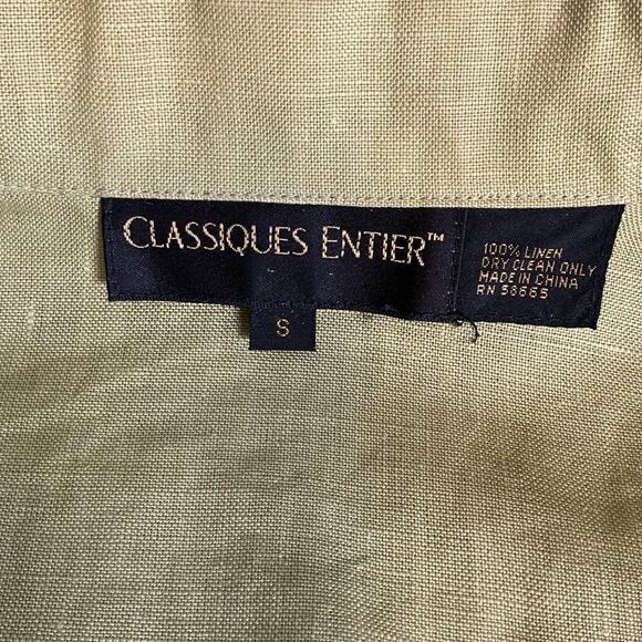 Classiques Entier 100% Linen Full Zip Jacket Size Small Lime Green Lightweight - Picture 11 of 12